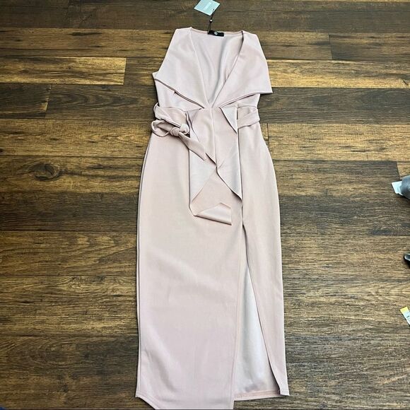 Missguided plunge tailored wraptie dress - Picture 4 of 9